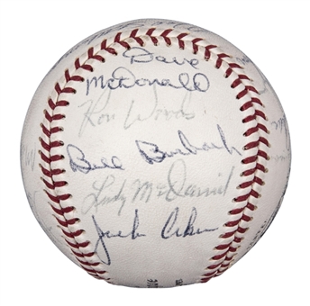 1969 New York Yankees Team-Signed ONL Giles Baseball With 18 Signatures Including Rookie Thurman Munson (PSA/DNA)